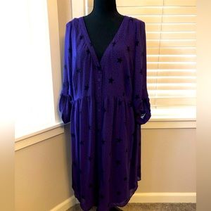 Torrid size 1 purple and black star dress with inner shell.